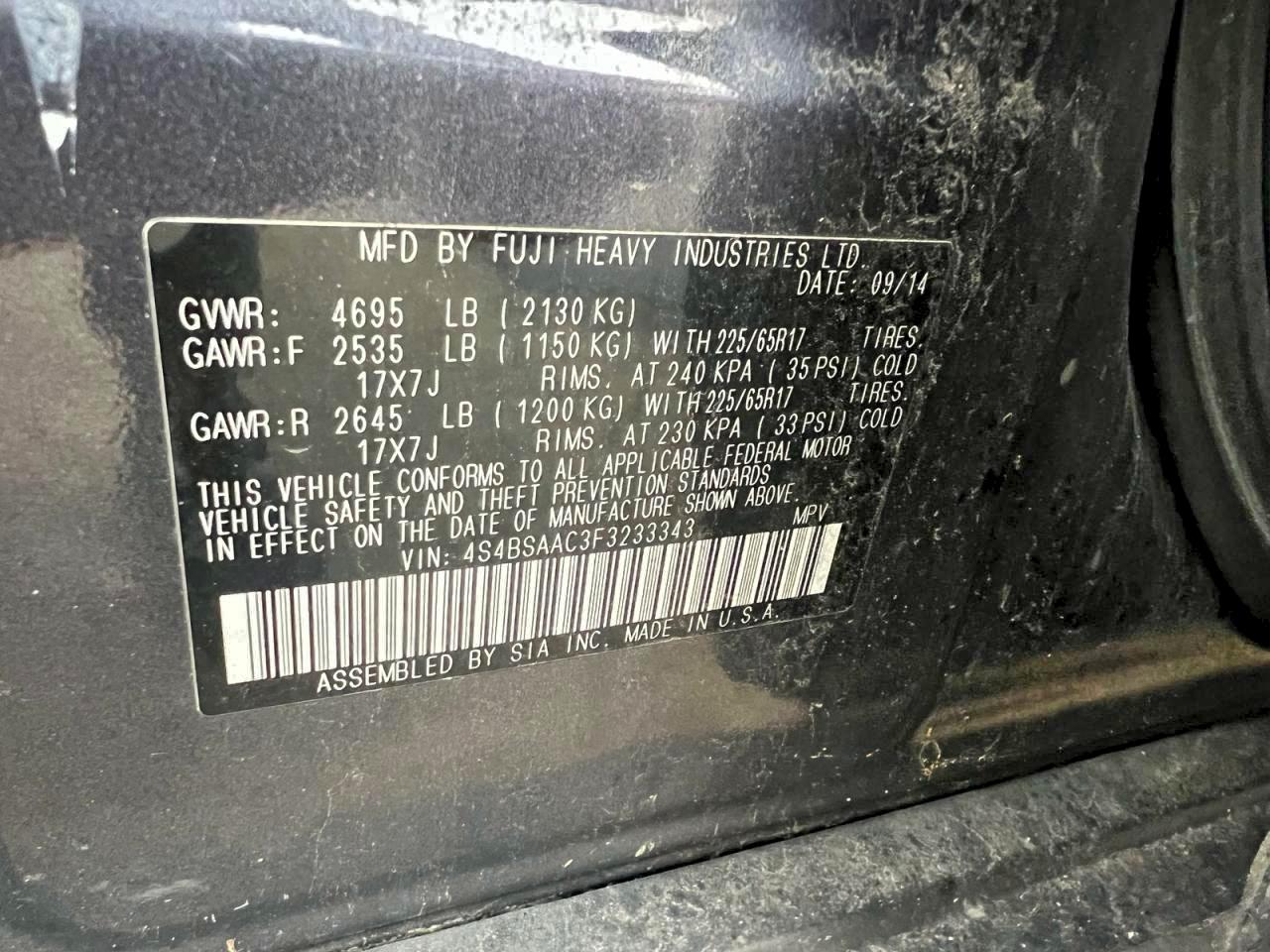 Subaru Outback 2.5i Image 8